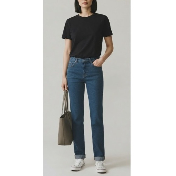 Levi's Denim - Levi's Womens Medium Wash Blue 505 Straight Leg Denim Jeans Size 12
